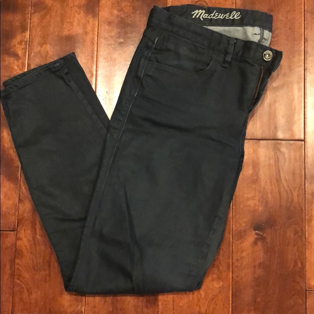 Madewell Waxed navy jeans